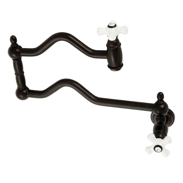 KS2105PX Heritage Wall Mount Pot Filler, Oil Rubbed Bronze